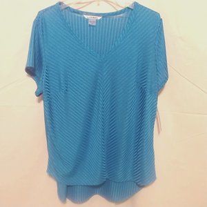 NWT WOMEN'S NYGARD BLOUSE - SZ:  1X - GLACIER BLUE